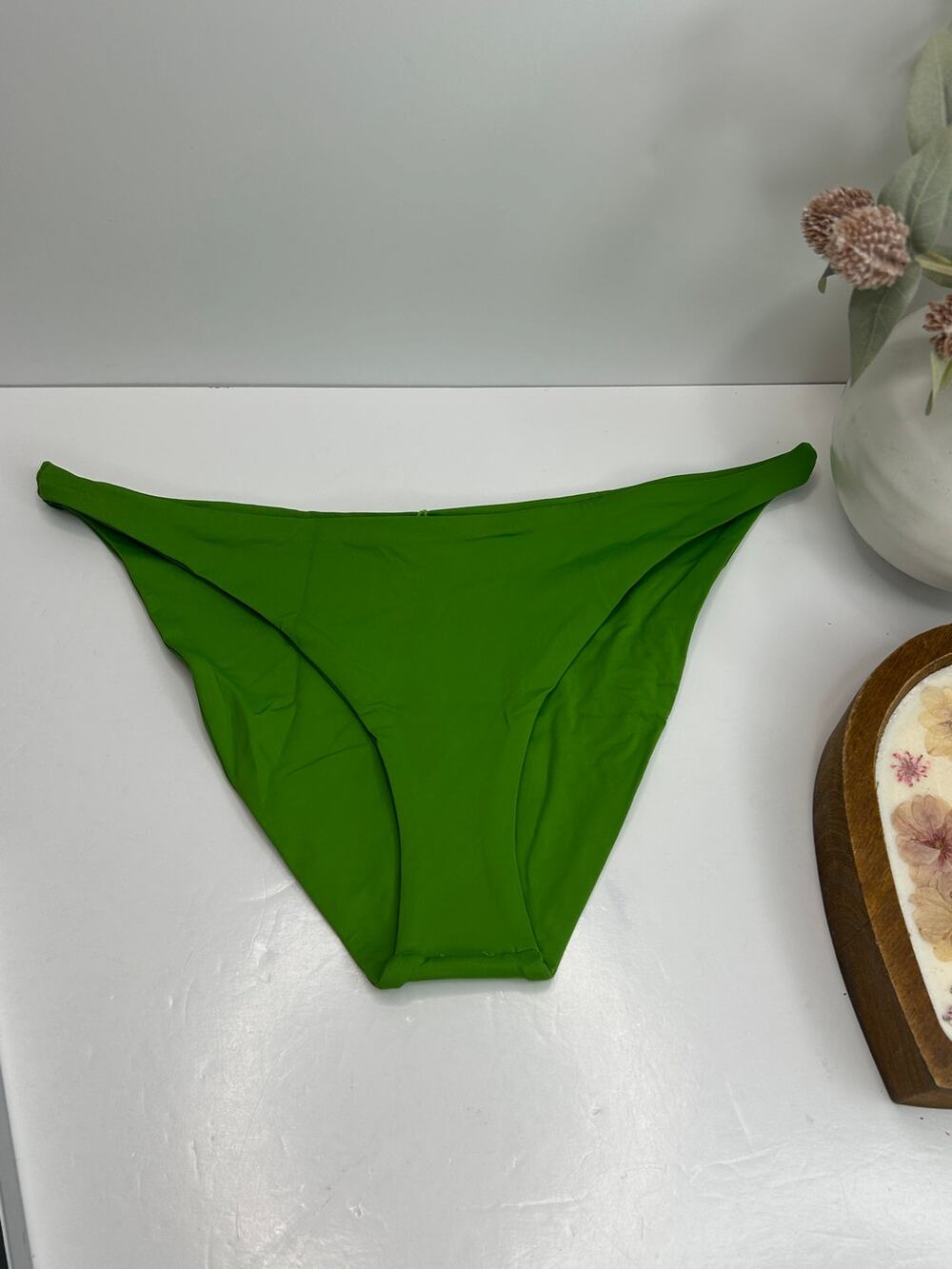 L*Space Camacha Robyn Bottom Full Bikini Swim Green Women Medium NWT